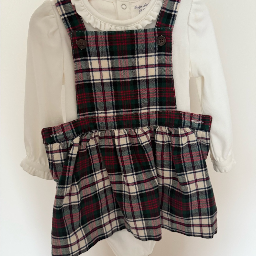 Ralph Lauren Tartan Plaid Dress with White Top